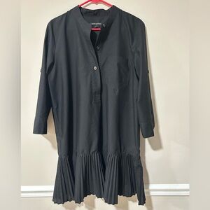 Banana Republic Black Shirt Dress Drop waist pleated